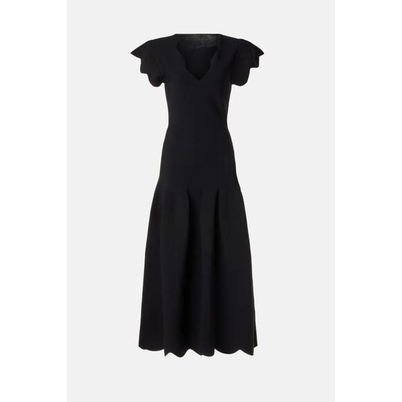 ULLA JOHNSON Yvette V Neck Short Sleeve A Line Midi Dress Size M Orig Price $750 - Picture 1 of 10